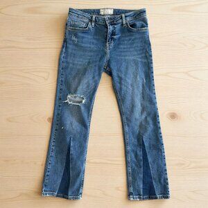 FREE PEOPLE Distressed Straight Leg Jeans Size 28